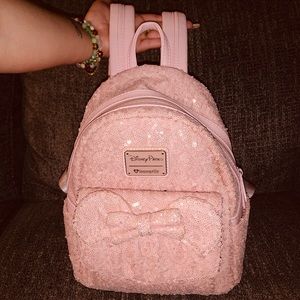 Pink Sequin Disney Parks Loungefly Mini Backpack💗